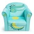 Pemberly Row Contemporary Eucalyptus and Velvet Crocodile Kids Sofa in Green