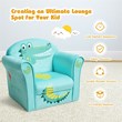 Pemberly Row Contemporary Eucalyptus and Velvet Crocodile Kids Sofa in Green