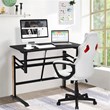 Pemberly Row Contemporary Metal and PVC Adjustable Height Standing Desk in Black