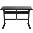 Pemberly Row Contemporary Metal and PVC Adjustable Height Standing Desk in Black