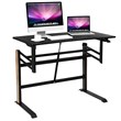 Pemberly Row Contemporary Metal and PVC Adjustable Height Standing Desk in Black