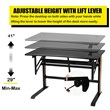 Pemberly Row Contemporary Metal and PVC Adjustable Height Standing Desk in Black
