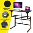 Pemberly Row Contemporary Metal and PVC Adjustable Height Standing Desk in Black