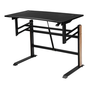 Pemberly Row Contemporary Metal and PVC Adjustable Height Standing Desk in Black