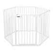 Pemberly Row 6-panel Contemporary Metal Adjustable Baby Safety Gate in White