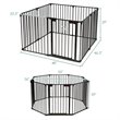 Pemberly Row 8-panel Contemporary Metal Adjustable Baby Safety Gate in Black