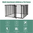 Pemberly Row 8-panel Contemporary Metal Adjustable Baby Safety Gate in Black