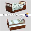 Pemberly Row Pine Wood Twin Captain's Bunk Bed with Trundle & Drawers in Walnut