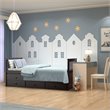 Pemberly Row Pine Wood Twin Captain's Bunk Bed w/ Trundle & Drawers in Espresso