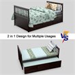 Pemberly Row Pine Wood Twin Captain's Bunk Bed w/ Trundle & Drawers in Espresso