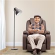 Pemberly Row Faux Leather Electric Recliner Chair with USB Charge Port in Brown