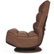 Pemberly Row Iron and Fabric 360 Degree Swivel Gaming Chair in Coffee