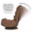 Pemberly Row Iron and Fabric 360 Degree Swivel Gaming Chair in Coffee