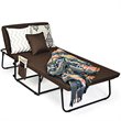 Pemberly Row Steel & Sponge Folding Sleeper Bed w/ 6 Position Adjustment - Brown