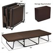 Pemberly Row Steel & Sponge Folding Sleeper Bed w/ 6 Position Adjustment - Brown