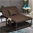 Pemberly Row Steel & Sponge Folding Sleeper Bed w/ 6 Position Adjustment - Brown
