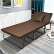 Pemberly Row Steel & Sponge Folding Sleeper Bed w/ 6 Position Adjustment - Brown