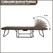 Pemberly Row Steel & Sponge Folding Sleeper Bed w/ 6 Position Adjustment - Brown