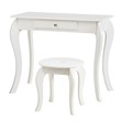 Pemberly Row MDF & Pine Wood Kids 2-in-1 Vanity Set with Mirror in White
