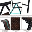 Pemberly Row Steel and Rattan Patio Folding Chair with Armrest in Brown