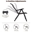 Pemberly Row Steel & Rattan Patio Folding Chairs w/ Armrest in Brown (Set of 2)