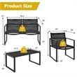 Pemberly Row 4-piece Patio Furniture Conversation Set for Garden Deck in Black
