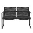 Pemberly Row 4-piece Patio Furniture Conversation Set for Garden Deck in Black