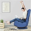 Pemberly Row Contemporary Iron and Fabric 360 Degree Swivel Gaming Chair in Blue