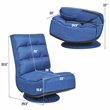 Pemberly Row Contemporary Iron and Fabric 360 Degree Swivel Gaming Chair in Blue
