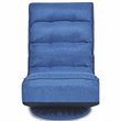 Pemberly Row Contemporary Iron and Fabric 360 Degree Swivel Gaming Chair in Blue