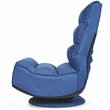 Pemberly Row Contemporary Iron and Fabric 360 Degree Swivel Gaming Chair in Blue