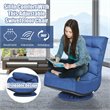Pemberly Row Contemporary Iron and Fabric 360 Degree Swivel Gaming Chair in Blue