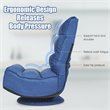 Pemberly Row Contemporary Iron and Fabric 360 Degree Swivel Gaming Chair in Blue