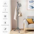 Pemberly Row Rubber Wood Adjustable Height Coat Rack with 8 Hooks in Gray