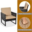 Pemberly Row 3-Pc Rattan Patio Bistro Set w/ Cushioned Sofa Chairs in Mix Brown