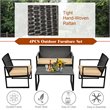 Pemberly Row 4-piece Contemporary Rattan Patio Furniture Set in Brown