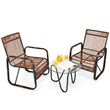 Pemberly Row 3-piece Contemporary Rattan Patio Furniture Set in Brown