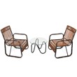 Pemberly Row 3-piece Contemporary Rattan Patio Furniture Set in Brown
