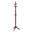 Pemberly Row Rubber Wood Adjustable Height Coat Rack with 9 Hooks in Walnut