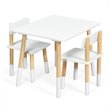 Pemberly Row Contemporary Wooden Kids Activity Table & 2 Chairs Set in White