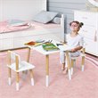 Pemberly Row Contemporary Wooden Kids Activity Table & 2 Chairs Set in White