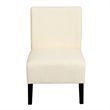 Pemberly Row Fabric Accent Armless Leisure Chair with Rubber Wood Legs in Beige