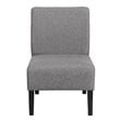 Pemberly Row Fabric Accent Armless Leisure Chair with Rubber Wood Legs in Gray