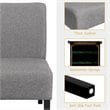 Pemberly Row Fabric Accent Armless Leisure Chair with Rubber Wood Legs in Gray