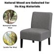Pemberly Row Fabric Accent Armless Leisure Chair with Rubber Wood Legs in Gray