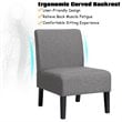 Pemberly Row Fabric Accent Armless Leisure Chair with Rubber Wood Legs in Gray