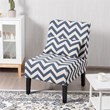 Pemberly Row Sponge Accent Armless Leisure Chair with Lumbar Pillow in Blue