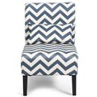 Pemberly Row Sponge Accent Armless Leisure Chair with Lumbar Pillow in Blue