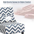 Pemberly Row Sponge Accent Armless Leisure Chair with Lumbar Pillow in Blue