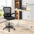 Pemberly Row Wood Adjustable Height Rolling Computer Desk in Natural